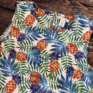 Tabitha Webb Anthropologie Size 10 Pineapple Palm Leaf  Sheath Dress Pockets